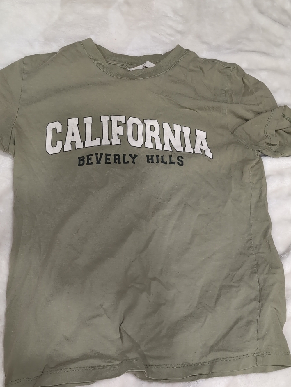 H&M Olive Green 'CALIFORNIA BEVERLY HILLS' Graphic Tee